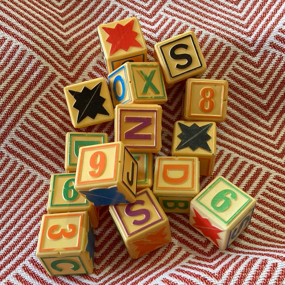 Vintage plastic alphabet blocks GVC